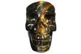 Polished Tiger's Eye Skull - Crystal Skull #111814-1